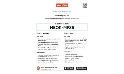 Join the Sports You App for important announcements!